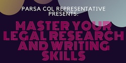 Banner image for PARSA Master your legal research and writing skills - 30th MAY