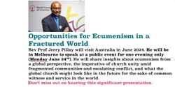 Banner image for Visit of WCC General Secretary (Melbourne) Prof Rev Dr Jerry Pillay