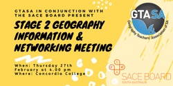 Banner image for SACE Geography Information & Networking Evening