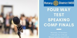 Banner image for Rotary 9455 Four Way Test Speaking Competition Finals 2019
