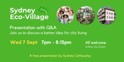Banner image for Eco-Village presentation w Q&A
