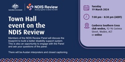 Banner image for NDIS Review Town Hall Event - Canberra
