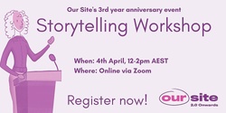Banner image for Our Site Storytelling Workshop