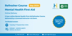 Banner image for Refresher Online Mental Health First Aid Course - September 2024