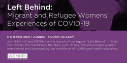 Banner image for Launch of "Left Behind: Migrant and Refugee Womens' Experiences of COVID-19"