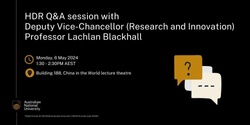 Banner image for HDR Q&A session with Deputy Vice-Chancellor (Research and Innovation) Professor Lachlan Blackhall