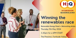 Banner image for H2Q Hydrogen Queensland - winning the renewables race panel and networking 