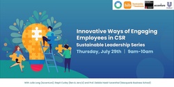 Banner image for Sustainable Leadership: Innovative Ways of Engaging Employees in CSR