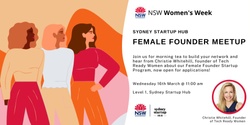 Banner image for Female Founder Meetup @ Sydney Startup Hub