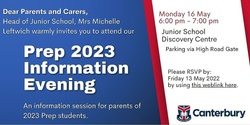 Banner image for Prep 2023 Parent Information Evening