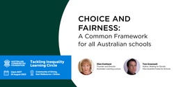 Banner image for Choice and Fairness: Introducing a Common Framework for all Australian Schools  - Australian Communities Foundation