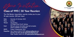 Banner image for Barker College – Class of 1993, 30 Year Reunion (@ The Greens, North Sydney)