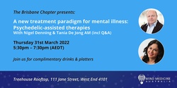 Banner image for Brisbane Chapter Presents A New Paradigm for Mental Health: Psychedelic-Assisted Therapies with Nigel Denning & Tania de Jong