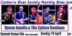 Banner image for CBS April Blues Jam hosted by Queen Juanita & the Zydeco Cowboys