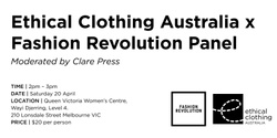 Banner image for Ethical Clothing Australia x Fashion Revolution Panel 