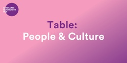 Banner image for Table - People & Culture