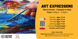 Banner image for Art Expressions in Campsie - 5 x Fridays in May | Ages 12 - 16 & 17 - 25