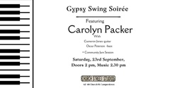 Banner image for Gypsy Swing Soirée - Carolyn Packer 