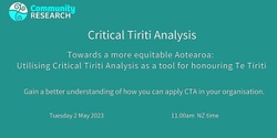 Banner image for Towards a More Equitable Aotearoa: Utilising Critical Tiriti Analysis as a tool for honouring Te Tiriti 