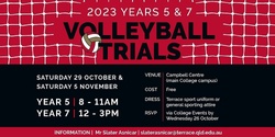 Banner image for 2023 Year 5 & 7 Volleyball Trials