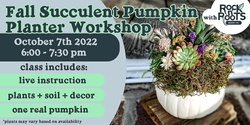 Banner image for Fall Succulent Pumpkin Planter Workshop at Rock n' Roots Plant Co. (Pawleys Island, SC)
