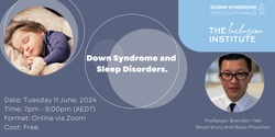 Banner image for Inclusion Institute Workshop - Down Syndrome and Sleep Disorders.