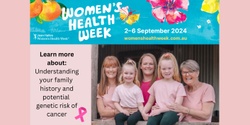 Banner image for Womens' Health Week: Learn more about the risks of the BRCA Cancer gene