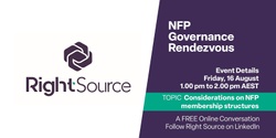 Banner image for NFP Governance Rendezvous August: Considerations on NFP membership structures