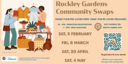 Banner image for Rockley Gardens community swaps - Share your pre-loved items and swap for re-loved treasures