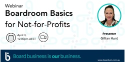 Banner image for Boardroom Basics for Not-for-Profits