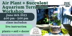 Banner image for Air Plant + Succulent Aquarium Terrarium Workshop at Little Basket (Pawleys Island, SC)