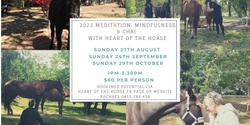 Banner image for Meditation, Mindfulness & Chai with Heart of the Horse Sunday 29th October 2023