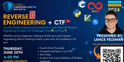 Banner image for June Workshop: Reverse Engineering & CTF (In-Person & Online)