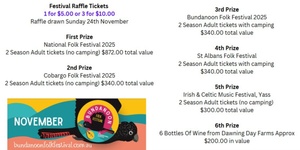 Festival Raffle Tickets $5