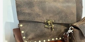 W021 Stitch & Stud Leather Crossbody Bag (Z&K Designs)  SUN PM 1.00pm-4.30pm
