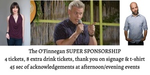 Sponsorship-O-Finnegan Super sponsorship Everything on Sweet or Savory Grits + an additional 8 drink coupons,  4 RSVP's  &  45sec of thank yous before each event