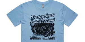 Bunny Racket & Bangalow Public School KIDS T-Shirt Size 4 BLUE