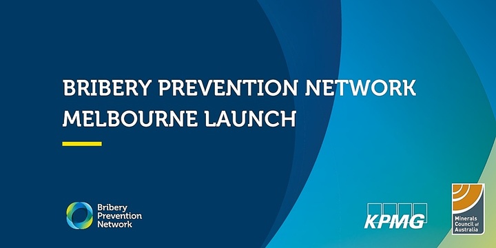 Bribery Prevention Network Melbourne Launch Event Banner