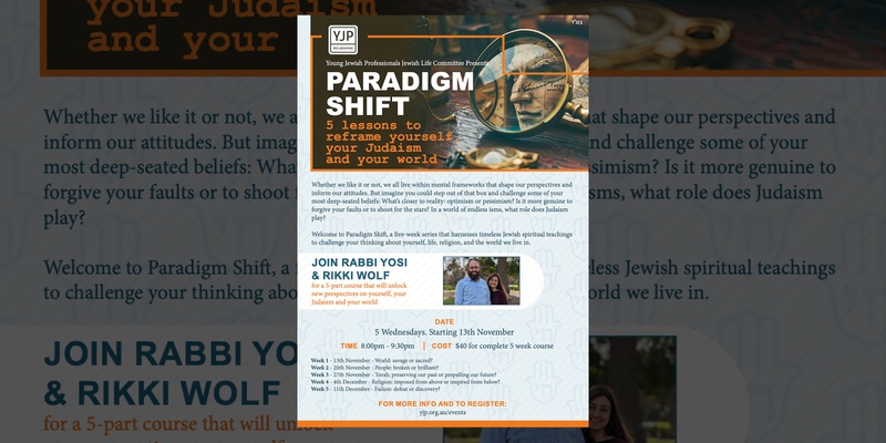 PARADIGM SHIFT - 5 Lessons to Reframe Yourself, Your Judaism and your World | Jewish Life