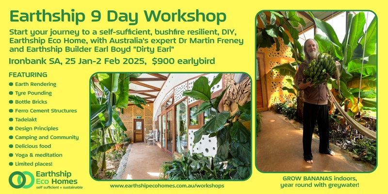 Earthship 9 Day Workshop 25 Jan 2025