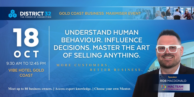 District32 Business Maximiser in Gold Coast – Everyone Welcome - Fri 18 Oct