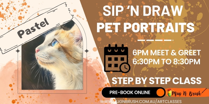 Sip 'n Draw - Sketch your pet with Pastels