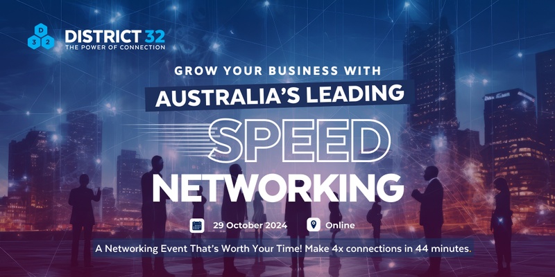 Australia’s Leading Speed Networking Event – Online – Tue 29 Oct