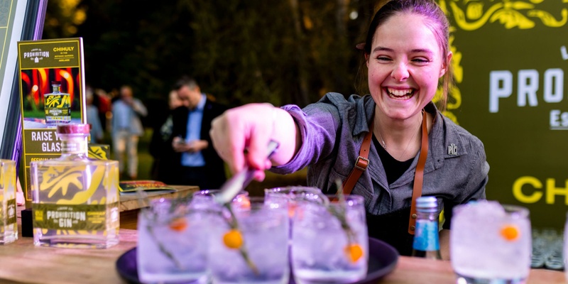 Prohibition Gin Masterclass under the arbour