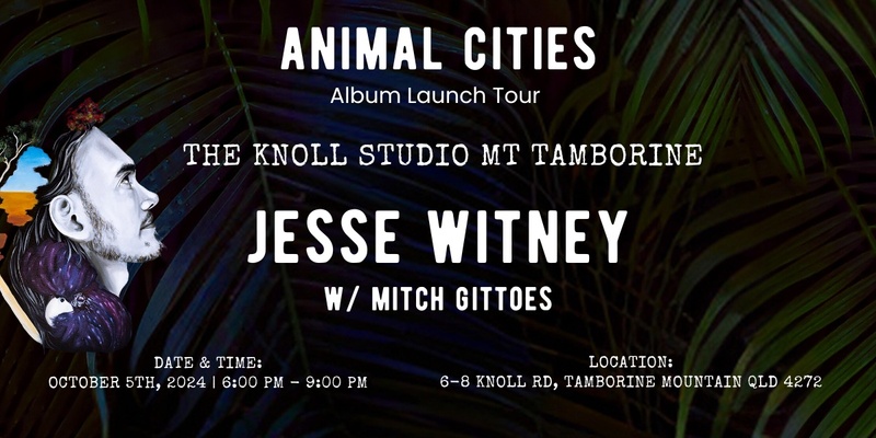 Jesse Witney 'Animal Cities' album launch w/ Mitch Gittoes Mt Tamborine