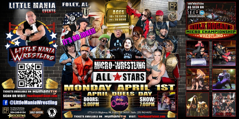 Foley, AL -- Micro-Wrestling All * Stars: Little Mania Rips Through the Ring!