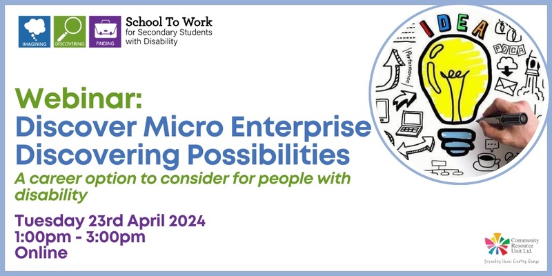 Discover Micro Enterprise - Discovering Possibilities. A career option to consider for people with disability
