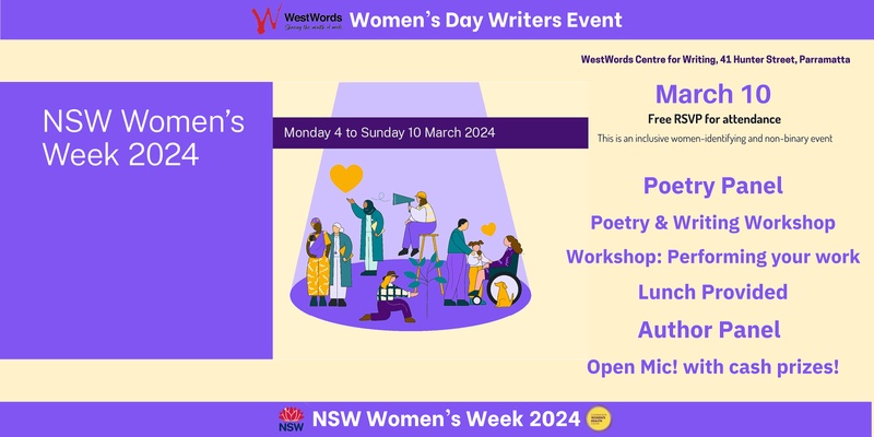 WestWords Women's Day Writer's Event - NSW Women's Week 2024