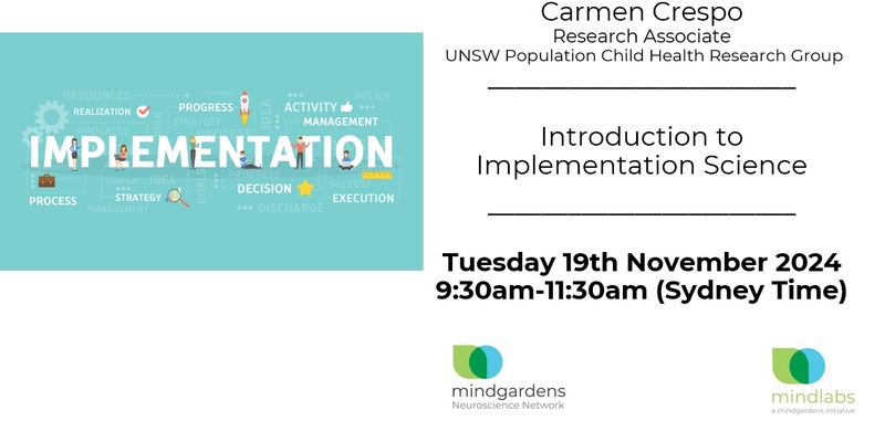 Introduction to Implementation Science (Employees of UNSW, SESLHD, Black Dog Institute and NeuRA - Discount Tickets $20: Use code IMPVIP)