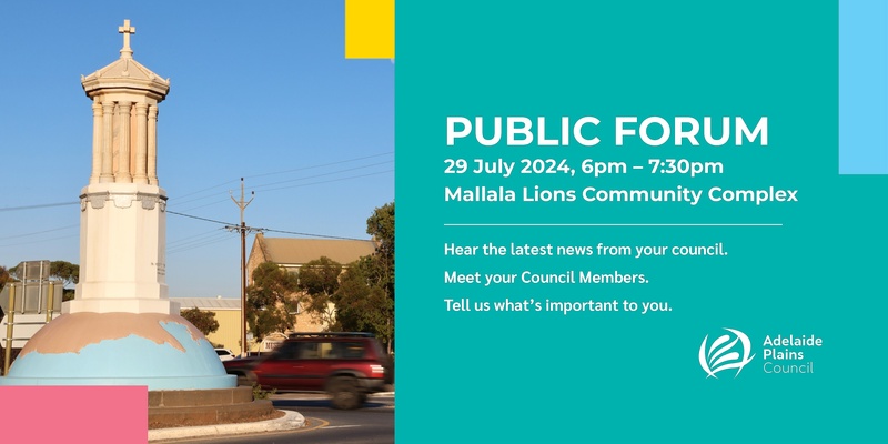 Adelaide Plains Council Public Forum – Mallala 2024